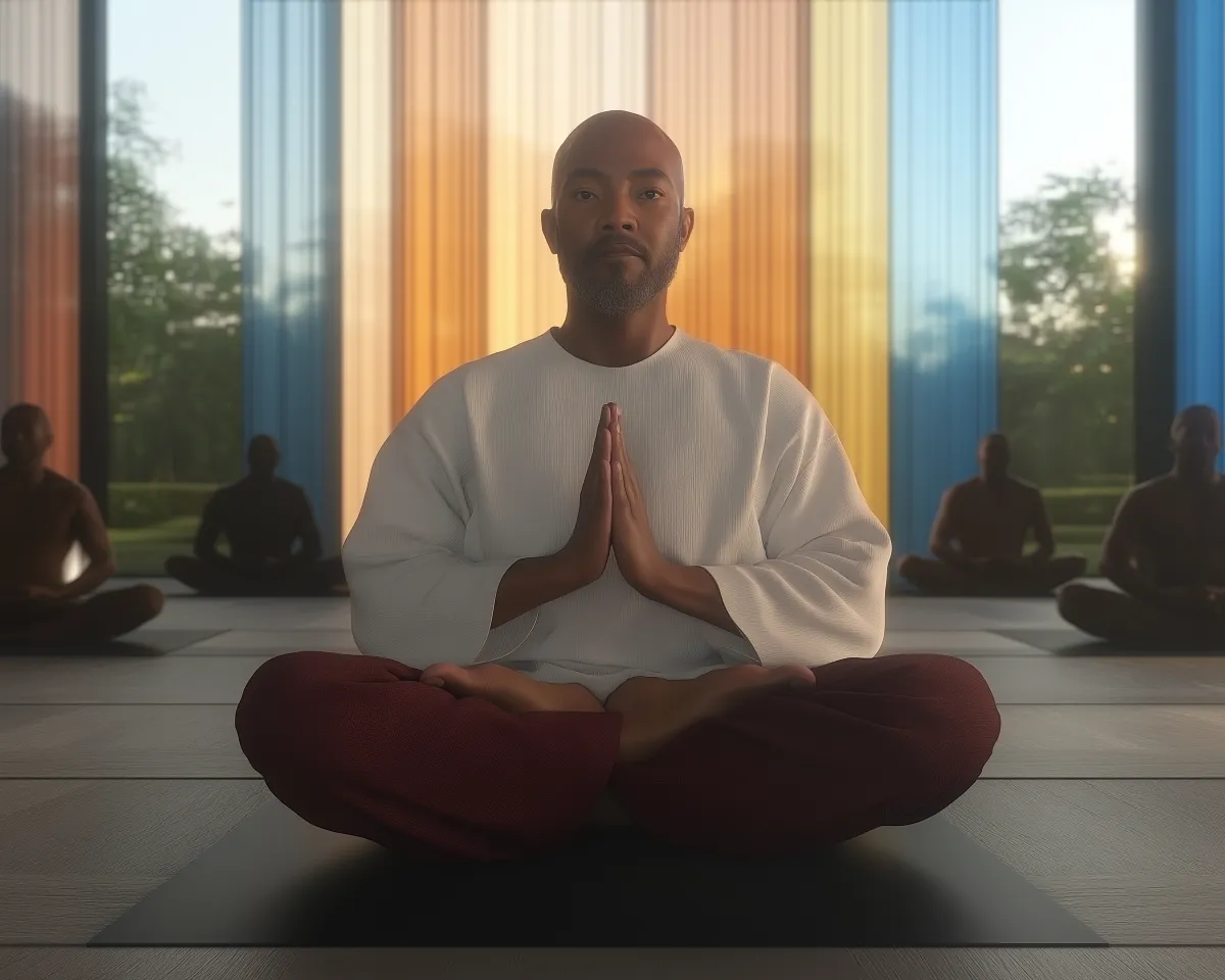 Mulher relaxando praticando respiração